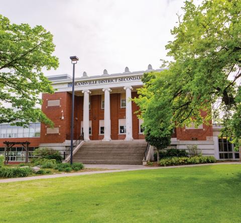 Facade of former Beamsville District Secondary School