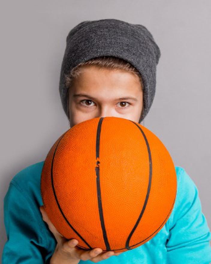 Child with basketball