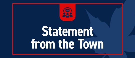 Statement from the Town